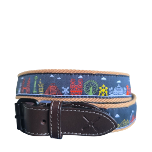 cinturón Ciudades de cuero y lona de color oro- The Sioux Crew