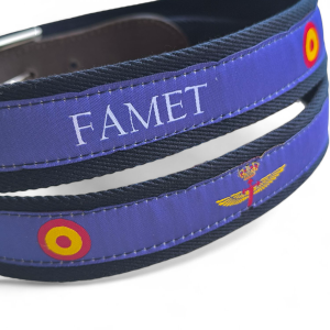 Cinturón FAMET de cuero y lona azul - The Sioux Crew