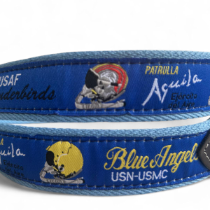 cinturón cascos patrullas acrobáticas de cuero y lona azul celeste- The Sioux Crew