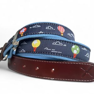 cinturón ciudades de cuero y lona azul celeste- The Sioux Crew