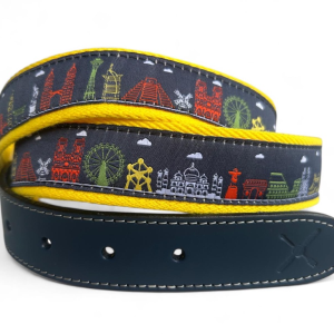 Cinturón ciudades de cuero y lona amarilla- The Sioux Crew