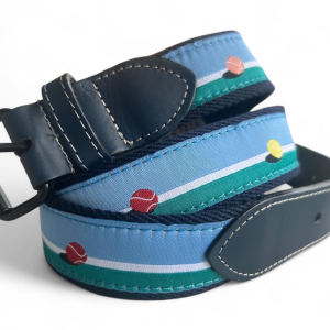 cinturón de tenis 40 15 de cuero y lona color azul - The Sioux Crew